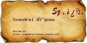 Szendrei Ágnes névjegykártya