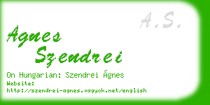 agnes szendrei business card